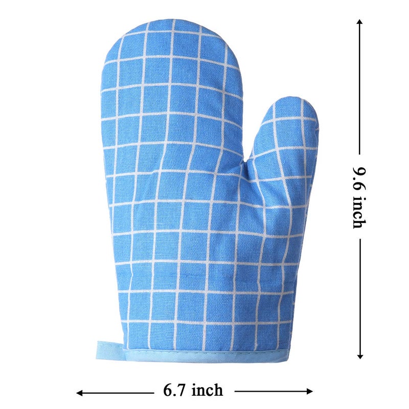 Win Change Oven Mitts and Potholders BBQ Gloves-Oven Mitts and Pot Holders with Recycled Infill Silicone Non-Slip Cooking Gloves for Cooking Baking Grilling (4-Piece Set,Blue) - Image 3